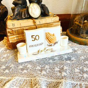 Vintage 50th anniversary decor candle holder